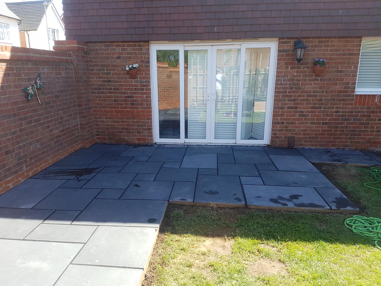 Black Limestone Patio - Marden, Kent
